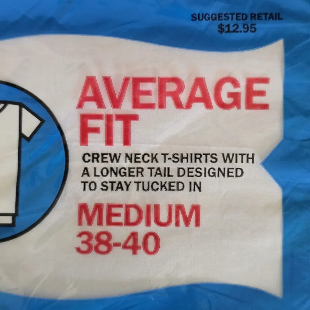 Vtg 1984 Hanes Crew Neck T-Shirts Mens Size M 3 Pack White Long Tail USA